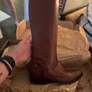 Frye Boots Size 10 - - - Cognac Melissa Button Back Zip